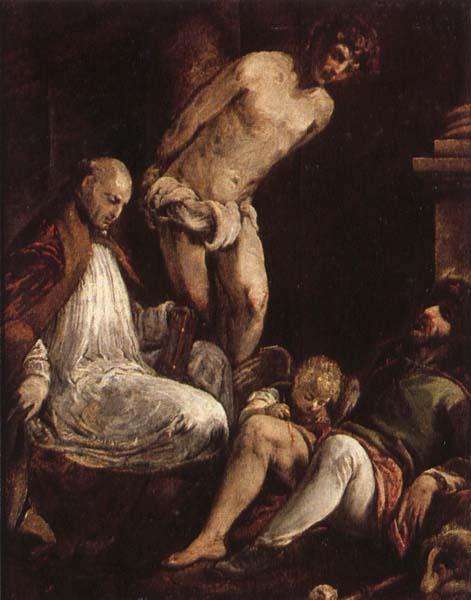 Giacomo Bassano St.Fabian,St.Rocc,and St.Sebastian oil painting image